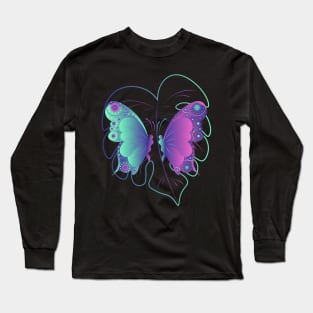 Butterflies and Monstera Cyberpunk Long Sleeve T-Shirt